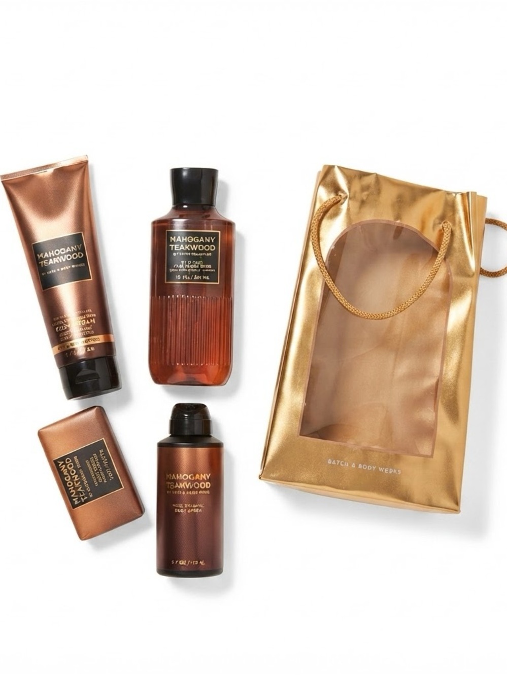 Bath & Body Works Mahogany Teakwood Gift Set - Bronze & Gold